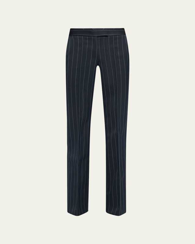 Low Rise Pinstripe Trousers